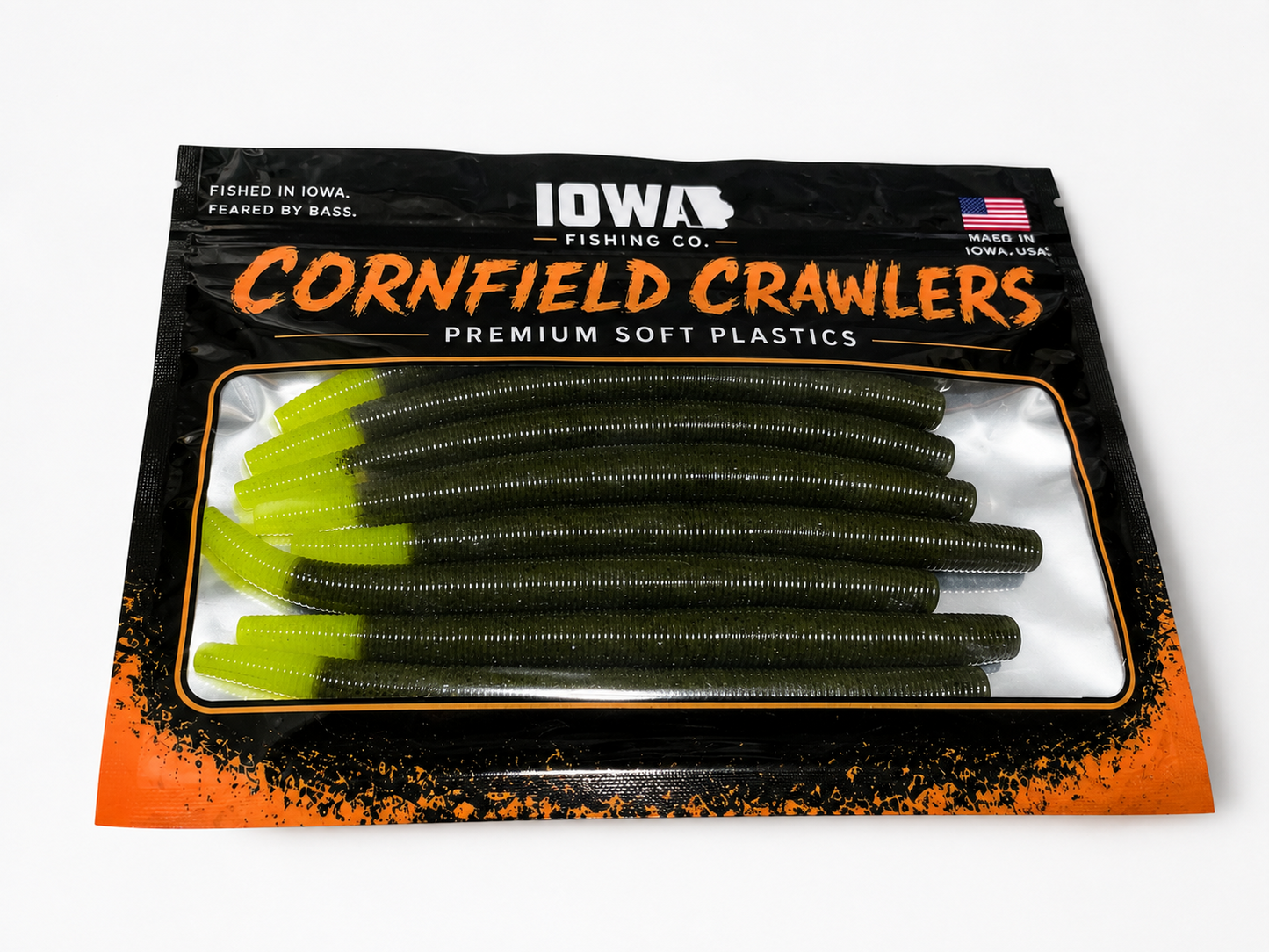 Stick Worm 5" Green Pumpkin Chartreuse Tip