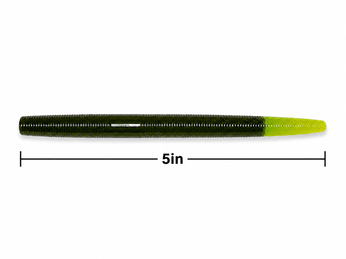 Stick Worm 5" Green Pumpkin Chartreuse Tip