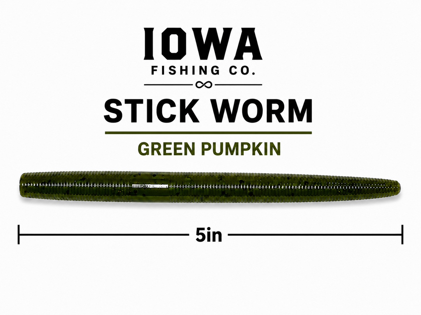 Stick Worm 5" Green Pumpkin